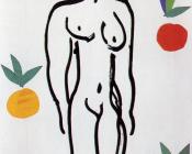 裸体女人与橘子 - 亨利·马蒂斯